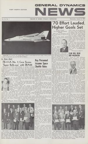 Primary view of object titled 'General Dynamics News, Volume 24, Number 1, January 6, 1971'.