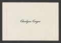 Primary view of [Charlyne Creger Name Card]