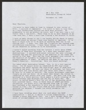 [Letter from Suzanne Dee to Charlyne Creger, November 12, 1993]