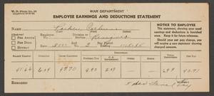 [Parker Earnings and Deductions Statement, January 15, 1945]