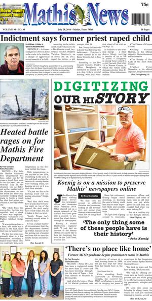 Mathis News (Mathis, Tex.), Vol. 90, No. 30, Ed. 1 Thursday, July 28, 2016