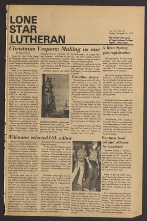 Primary view of object titled 'Lone Star Lutheran (Seguin, Tex.), Vol. 54, No. 13, Ed. 1 Friday, December 7, 1973'.