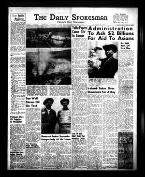 Primary view of object titled 'The Daily Spokesman (Pampa, Tex.), Vol. 4, No. 84, Ed. 1 Friday, March 18, 1955'.