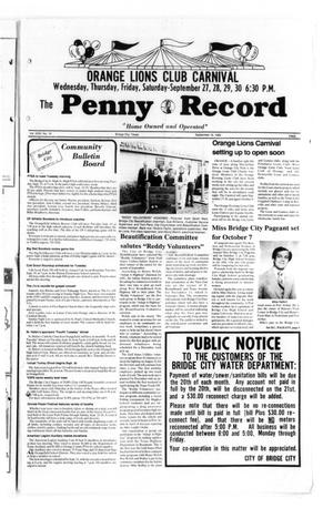 Primary view of object titled 'The Penny Record (Bridge City, Tex.), Vol. 31, No. 19, Ed. 1 Tuesday, September 19, 1989'.