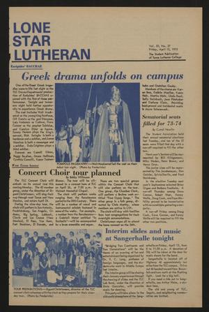 Lone Star Lutheran (Seguin, Tex.), Vol. 53, No. 27, Ed. 1 Friday, April 13, 1973