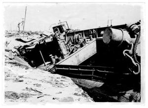[Damaged boat after the 1947 Texas City Disaster]