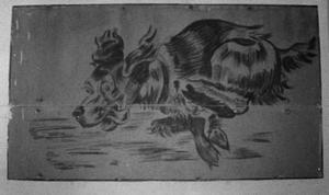 Primary view of object titled '[Painting of a Running Dog]'.