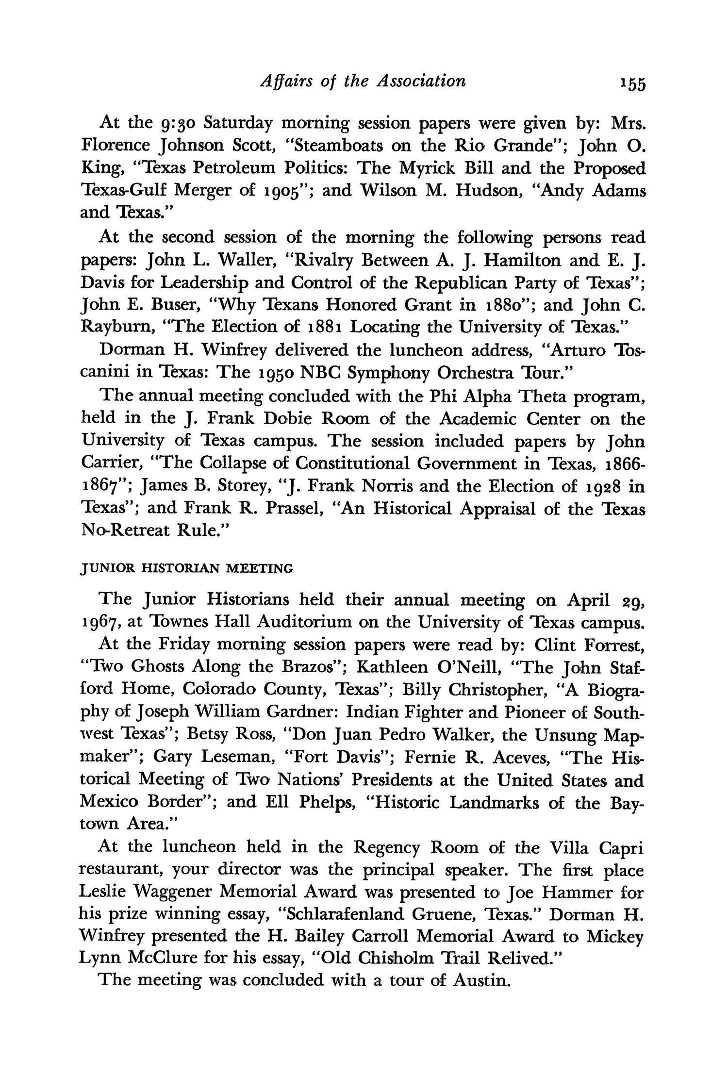 The Southwestern Historical Quarterly, Volume 71, July 1967 - April, 1968
                                                
                                                    155
                                                