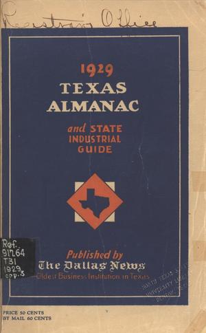 Primary view of object titled 'The Texas Almanac and State Industrial Guide 1929'.