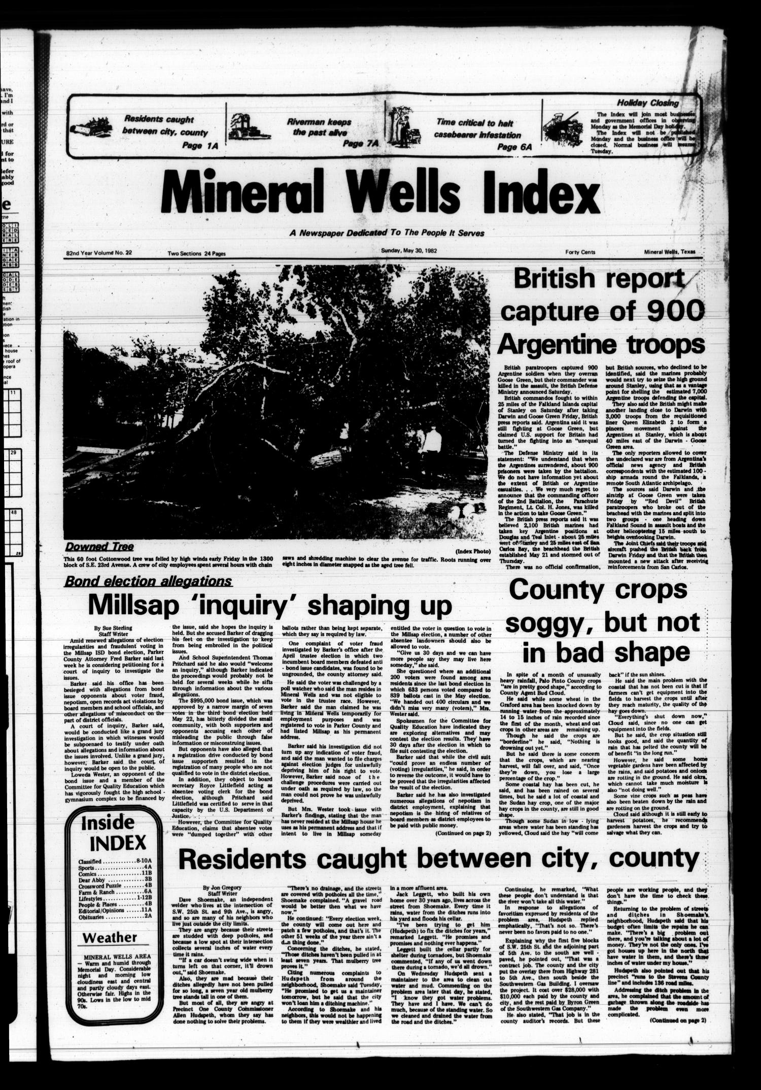 Mineral Wells Index (Mineral Wells, Tex.), Vol. 82, No. 22, Ed. 1