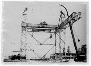 Primary view of [The Seatrain loading crane after the 1947 Texas City Disaster]