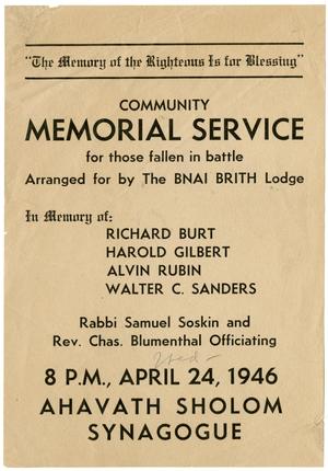 [Memorial Service Flyer]