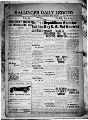 Ballinger Daily Ledger (Ballinger, Tex.), Vol. 12, Ed. 1 Wednesday, February 7, 1917