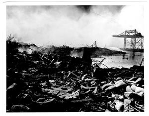 [Across from the Seatrain loading crane after the 1947 Texas City Disaster]