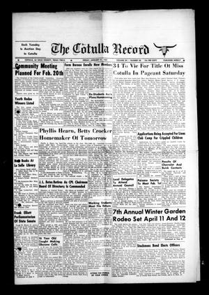 The Cotulla Record (Cotulla, Tex.), Vol. 12, No. 48, Ed. 1 Friday, January 31, 1969