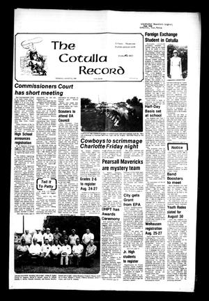 Primary view of object titled 'The Cotulla Record (Cotulla, Tex.), Vol. 80, No. 19, Ed. 1 Thursday, August 21, 1980'.