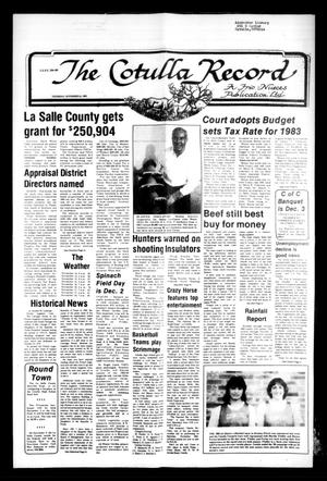 Primary view of object titled 'The Cotulla Record (Cotulla, Tex.), Ed. 1 Thursday, November 24, 1983'.