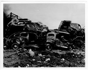 Primary view of object titled '[Damaged vehicles after the 1947 Texas City Disaster]'.