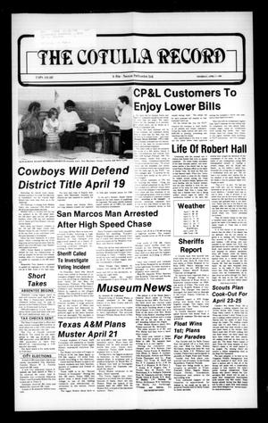 Primary view of The Cotulla Record (Cotulla, Tex.), Ed. 1 Thursday, April 17, 1986
