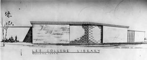 Primary view of object titled '[Illustration of Lee College Library]'.