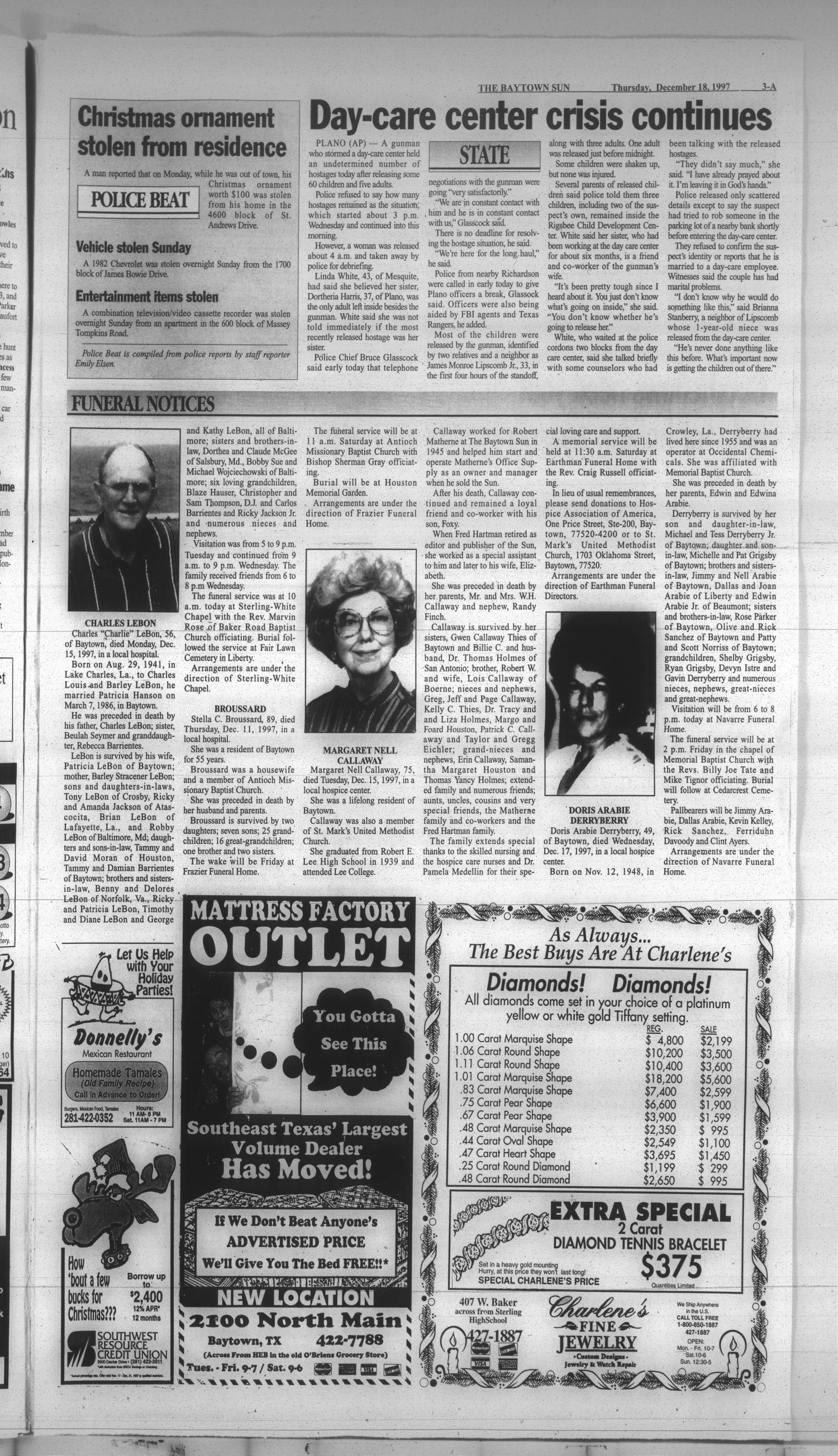 The Baytown Sun (Baytown, Tex.), Vol. 76, No. 41, Ed. 1 Thursday, December 18, 1997
                                                
                                                    [Sequence #]: 3 of 20
                                                