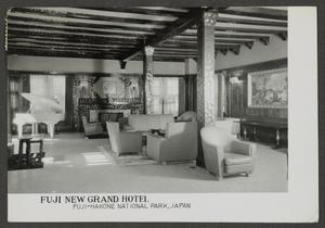 [Postcard of the Fuji New Grand Hotel Lobby]