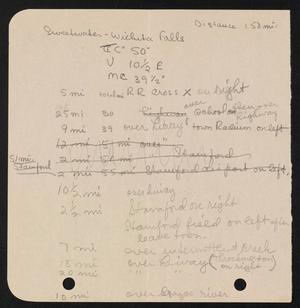 Primary view of object titled '[Flight Notes Sweetwater-Wichita Falls]'.