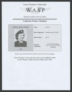 Primary view of object titled '[Catherine Parker WASP Page]'.