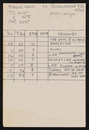 Primary view of object titled '[Flight Notes Mineral Wells to Brownwood]'.