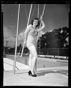 Primary view of object titled '[Woman by Swimming Pool]'.