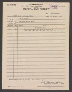 Primary view of object titled '[Memorandum Receipt for Flight Jacket, December 26, 1944]'.