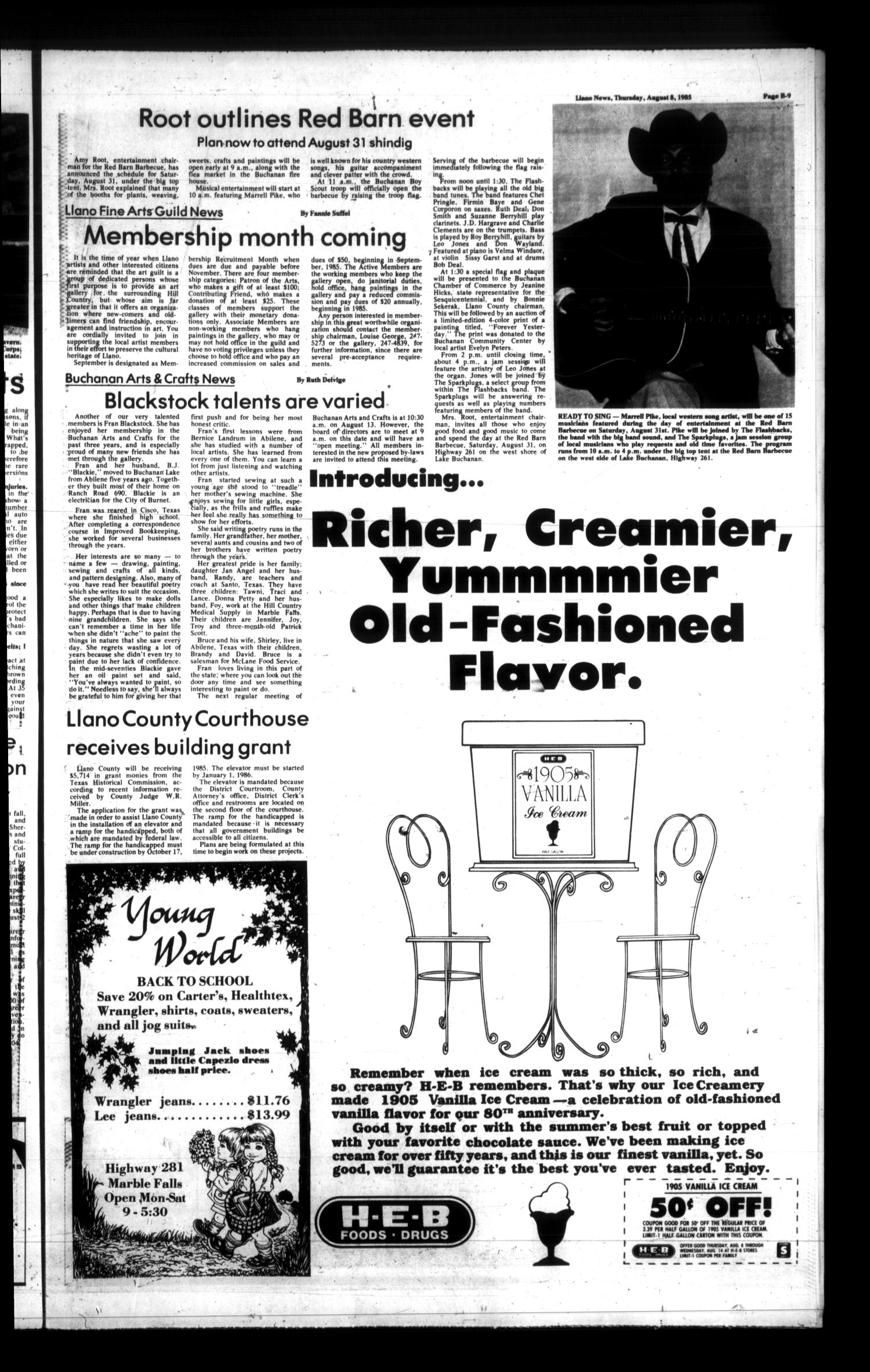 The Llano News (Llano, Tex.), Vol. 94, No. 41, Ed. 1 Thursday, August 8, 1985
                                                
                                                    [Sequence #]: 24 of 32
                                                