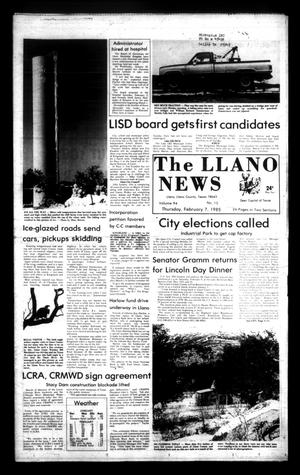 Primary view of object titled 'The Llano News (Llano, Tex.), Vol. 94, No. 15, Ed. 1 Thursday, February 7, 1985'.