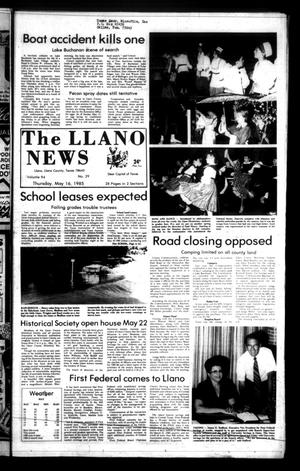 The Llano News (Llano, Tex.), Vol. 94, No. 29, Ed. 1 Thursday, May 16, 1985