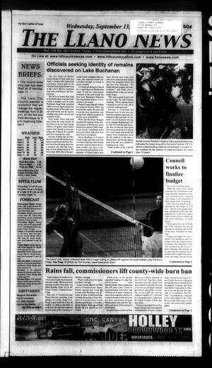 Primary view of object titled 'The Llano News (Llano, Tex.), Vol. 118, No. 50, Ed. 1 Wednesday, September 13, 2006'.