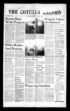 Primary view of object titled 'The Cotulla Record (Cotulla, Tex.), Ed. 1 Thursday, September 17, 1987'.