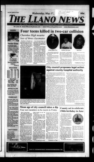 Primary view of object titled 'The Llano News (Llano, Tex.), Vol. 118, No. 33, Ed. 1 Wednesday, May 17, 2006'.