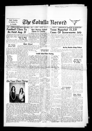 The Cotulla Record (Cotulla, Tex.), Vol. 77, No. 26, Ed. 1 Friday, August 25, 1972