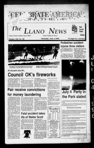 The Llano News (Llano, Tex.), Vol. 108, No. 38, Ed. 1 Thursday, July 4, 1996