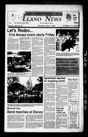 The Llano News (Llano, Tex.), Vol. 108, No. 34, Ed. 1 Thursday, June 6, 1996