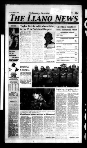 Primary view of object titled 'The Llano News (Llano, Tex.), Vol. 119, No. 6, Ed. 1 Wednesday, November 8, 2006'.