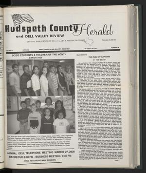 Hudspeth County Herald and Dell Valley Review (Dell City, Tex.), Vol. 43, No. 29, Ed. 1 Friday, March 24, 2000