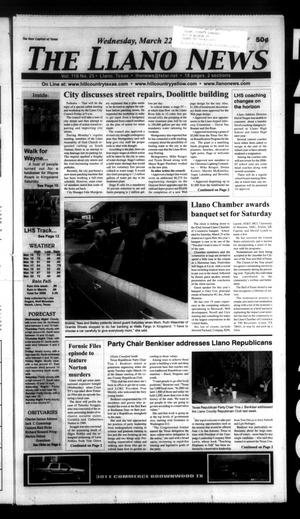 Primary view of object titled 'The Llano News (Llano, Tex.), Vol. 118, No. 25, Ed. 1 Wednesday, March 22, 2006'.