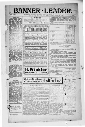 Banner-Leader. (Ballinger, Tex.), Vol. 21, No. 2, Ed. 1 Saturday, October 18, 1902