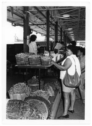 Primary view of object titled '[Customers Buying Vegetables]'.