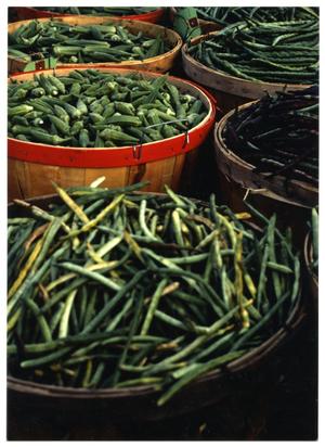 [Display of Green Beans and Okra]