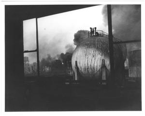 [Storage tanks after the explosions in the 1947 Texas City Disaster]