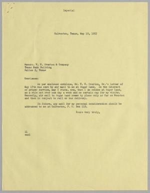 [Letter from I. H. Kempner to W. W. Overton & Company, May 19, 1955]
