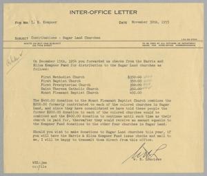[Letter from W. H. Louviere to I. H. Kempner, November 30, 1955]