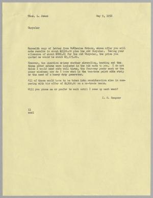[Letter from I. H. Kempner to Thomas L. James, May 9, 1956]